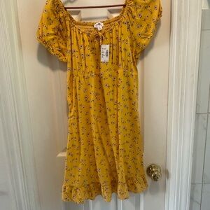 Yellow Puff Sleeve Sundress